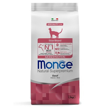 Monge Cat Monoprotein Sterilised Beef сухой корм для стерилизованных кошек с говядиной